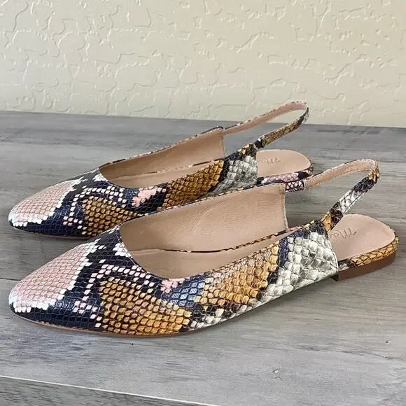 Madewell Margo Snakeskin Slingback Flats, Size 6.5 - Picture 7 of 15